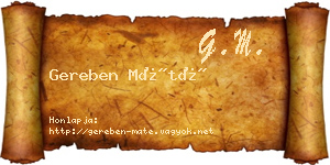 Gereben Máté névjegykártya